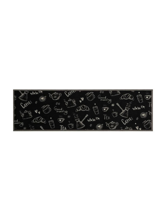 vidaXL Kitchen Mat Runner with Anti-slip Underlay Black 45x150εκ.