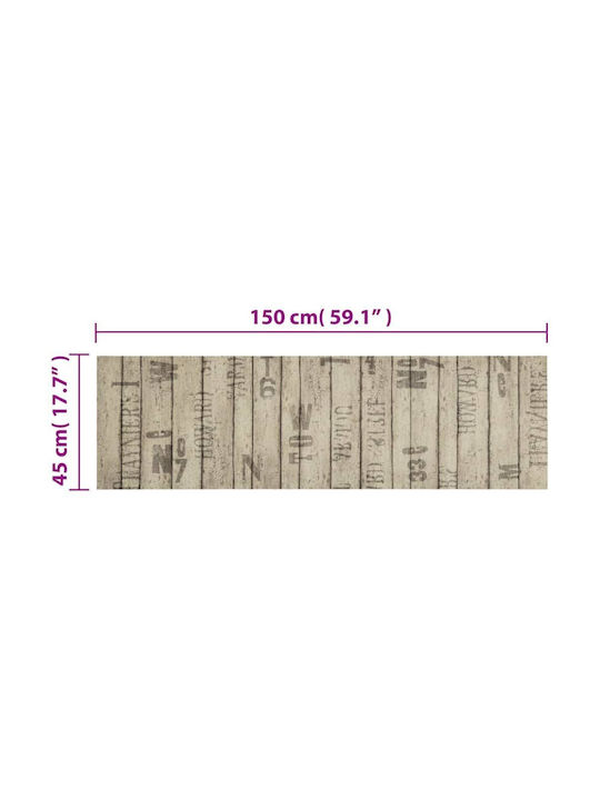 vidaXL Kitchen Mat Runner with Anti-slip Underlay Beige-grey 45x150εκ.