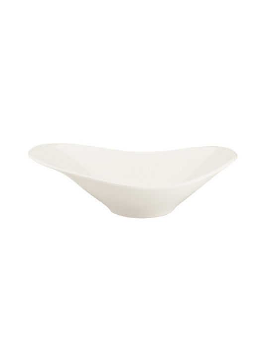 Bonna Porcelain Salad Bowl Λευκή 27x19x8cm