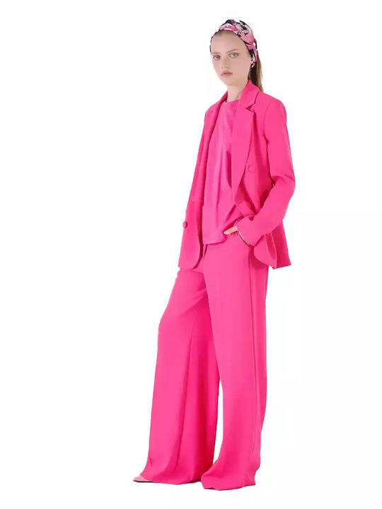 Silvian Heach Damen Stoff Hose FUCHSIA GPP24002PA