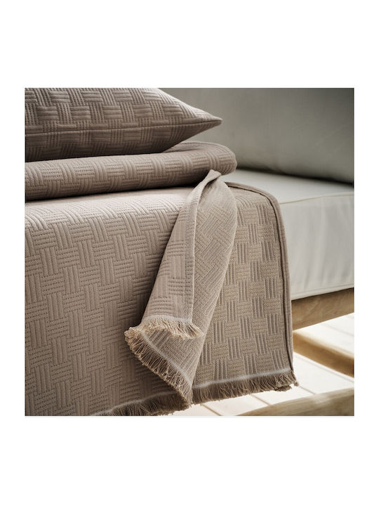 Gofis Home Ilania Armchair Throw Jacquard 180x180cm Sand Beige
