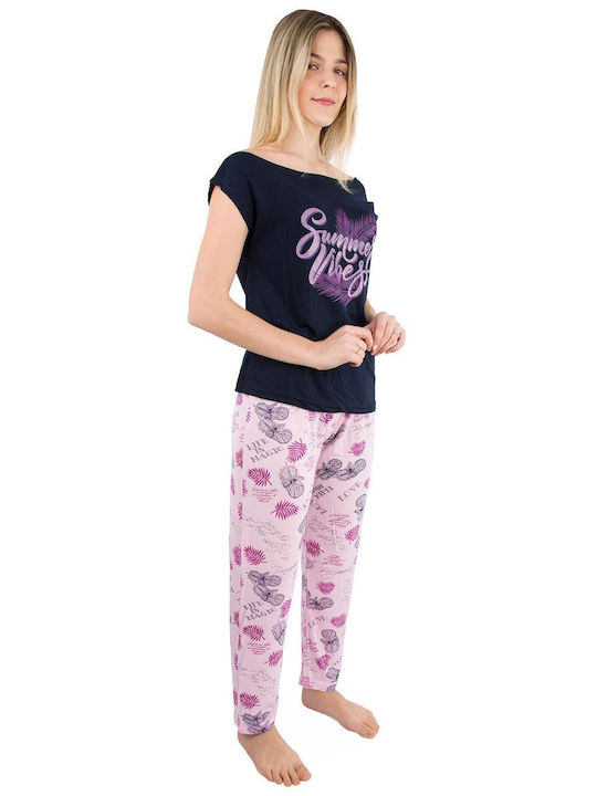 Calzedoro Sommer Baumwolle Damen Pyjama-Hose Colorful