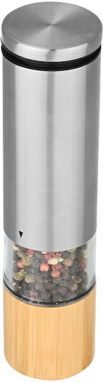 Estia Bamboo Essentials Ηλεκτρικός Μύλος Αλατιού Inox σε Ασημί Χρώμα 21cm