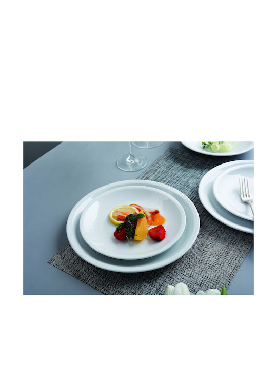 Max Home Πιάτο Ρηχό Λευκό με Διάμετρο 25.5cm