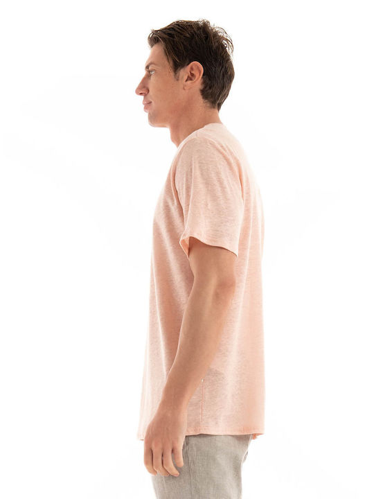 Selected Ανδρικό T-shirt Κοντομάνικο Light Salmon