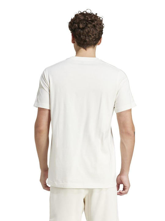 Adidas Single Jersey 3-stripes T-shirt Bărbătesc cu Mânecă Scurtă Off White