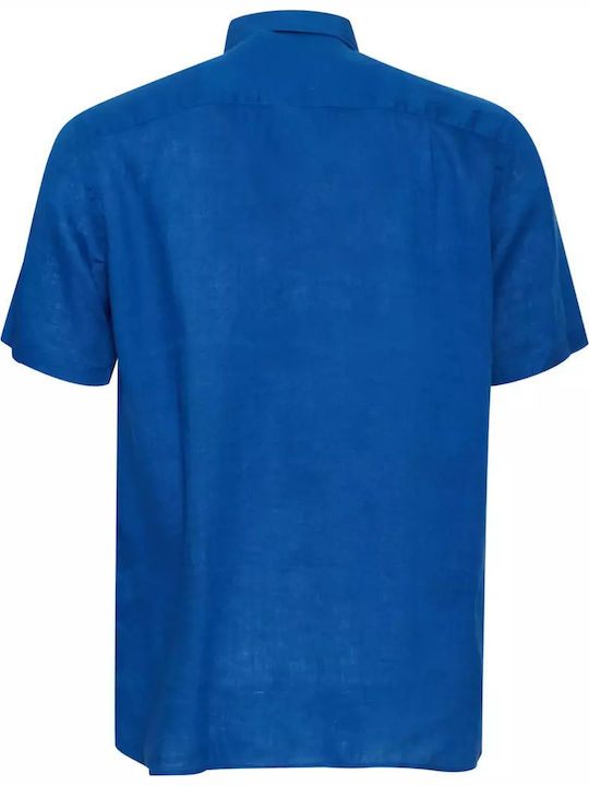 Kurzärmlig Leinen Hemd Blau