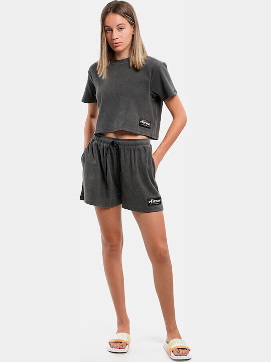 Negozio Damen Sportlich Crop T-Shirt Schwarz