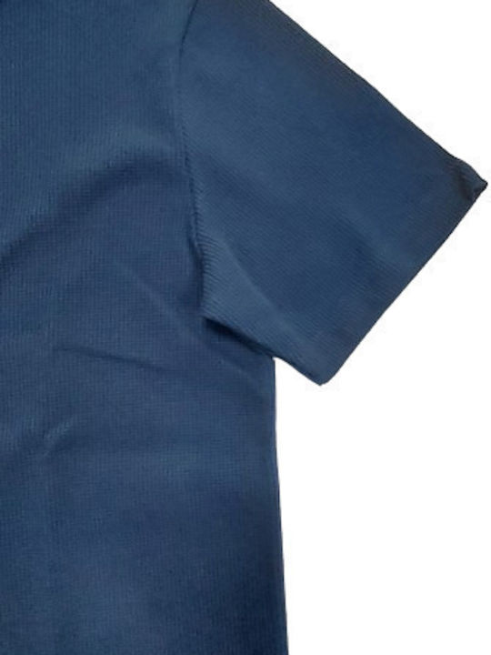Short Sleeve Navy Blouse