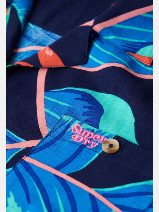 Superdry Ovin Beach Resort Mânecă lungă Femei Cămașă Blue