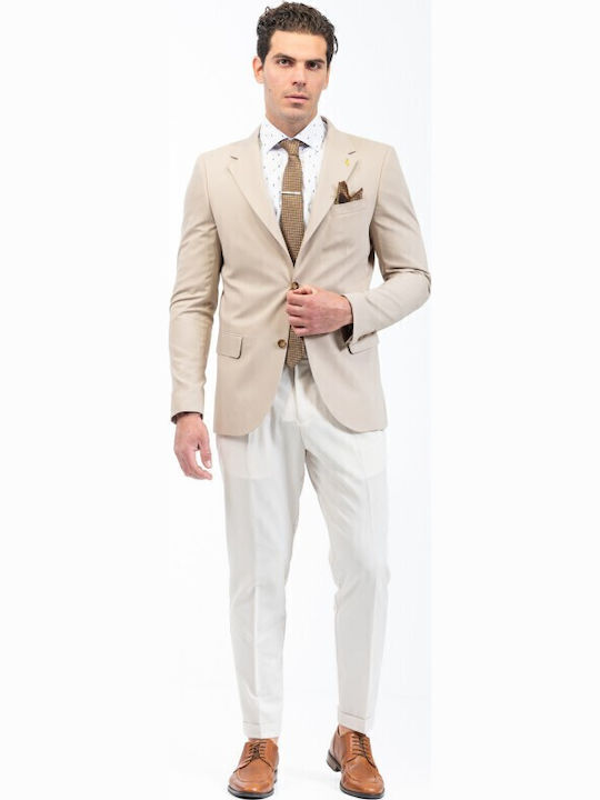 Vittorio Artist Men's Summer Suit Jacket Regular Fit Beige