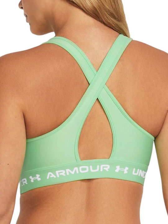 Under Armour Crossback Mid Femei Atletic Sutien sport Verde cu Căptușeală ușoară