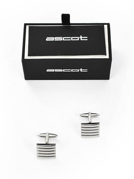 Ascot Cufflinks from Steel in Silver Color