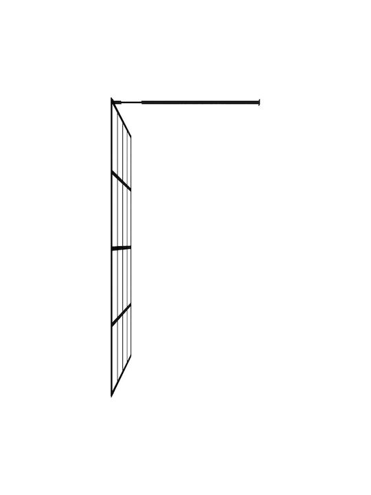 vidaXL Divider de verandă Duș cu Glisare Ușă 80x195cm Dungi Negru
