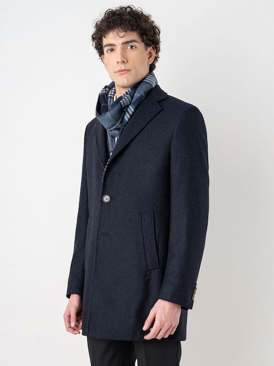 Fragosto Men's Coat Blue Grey