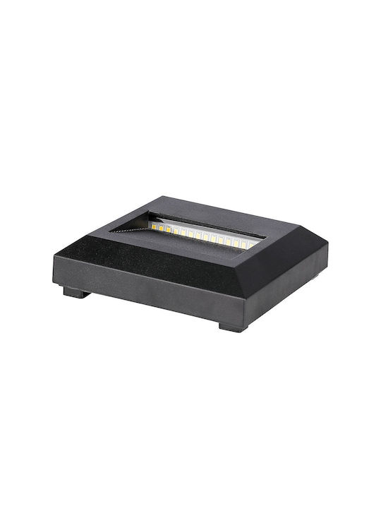 V-TAC Επιτοίχια Εξωτερική Πλαφονιέρα LED IP65 2W με Φυσικό Λευκό Φως 12.4x12.4εκ.