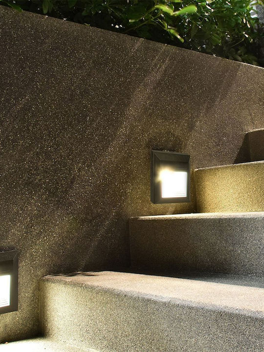 V-TAC Επιτοίχια Εξωτερική Πλαφονιέρα LED IP65 2W με Φυσικό Λευκό Φως 12.4x12.4εκ.