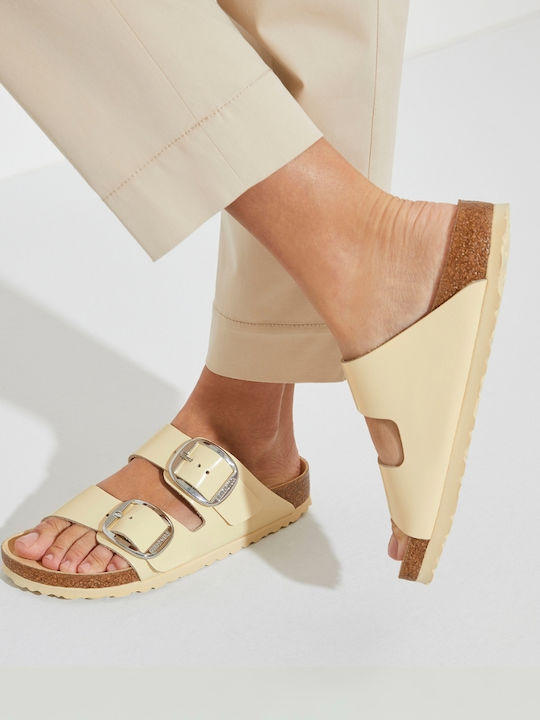 Birkenstock Arizona Big Buckle Δερμάτινα Ανατομικά Σανδάλια Κίτρινα