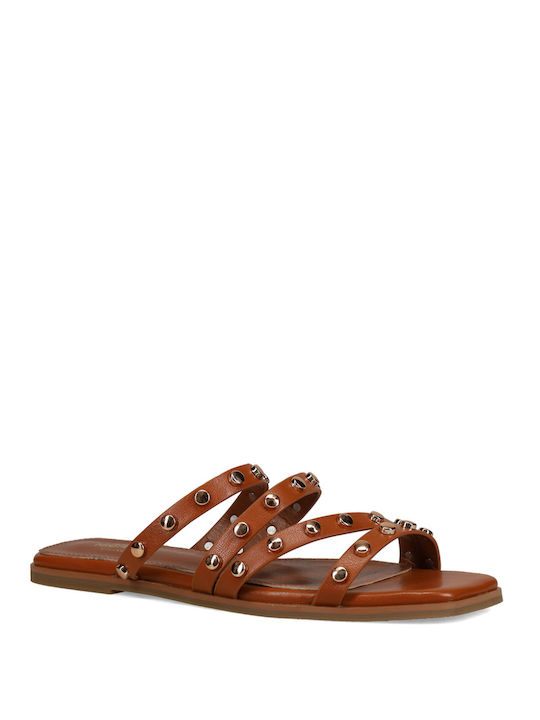 Migato Women's Flat Sandals in Tabac Brown Color