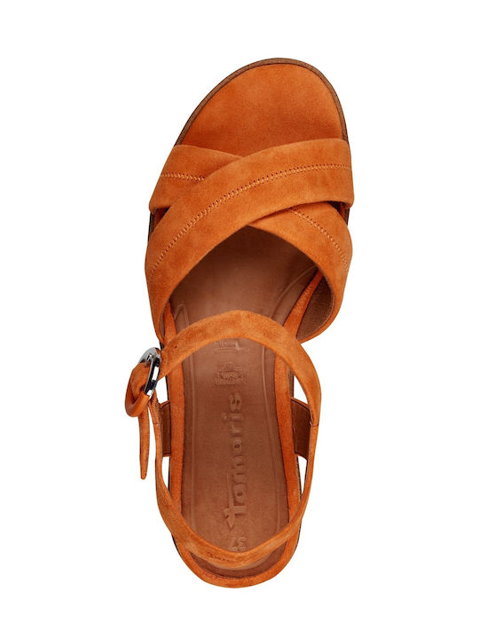 Anatomic Women's Leather Platform Shoes Orange