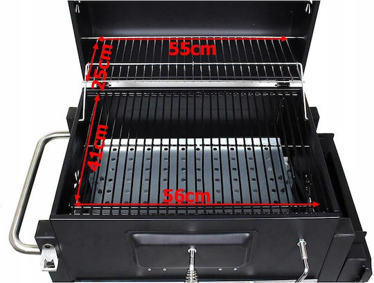 Charcoal Grill With Lid And Thermometer 110x47cm