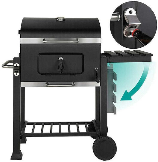 Charcoal Grill With Lid And Thermometer 110x47cm