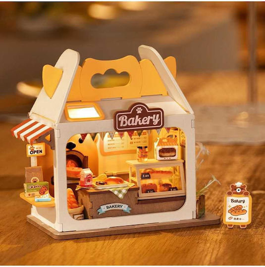 Rolife Bau- und Konstruktionsspielzeug Holz Roboter Teddy's Bread Box Mit LED Für Kinder Ab 14 Jahren