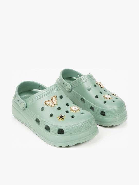 Piazza Shoes Γυναικεία Σαμπό Τιρκουάζ