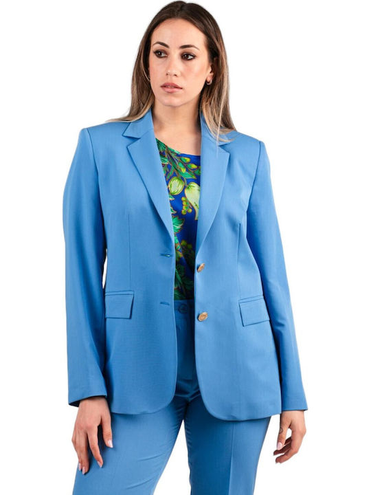 Baziana Women's Crepe Blazer Blue Chalk