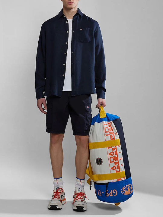 Glinen Langärmlig Leinen Hemd Darkblue