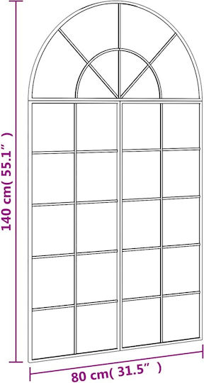 vidaXL Oglindă de Perete De Corp Întreg cu Negru Ramă din Metalic 140x80cm 1buc
