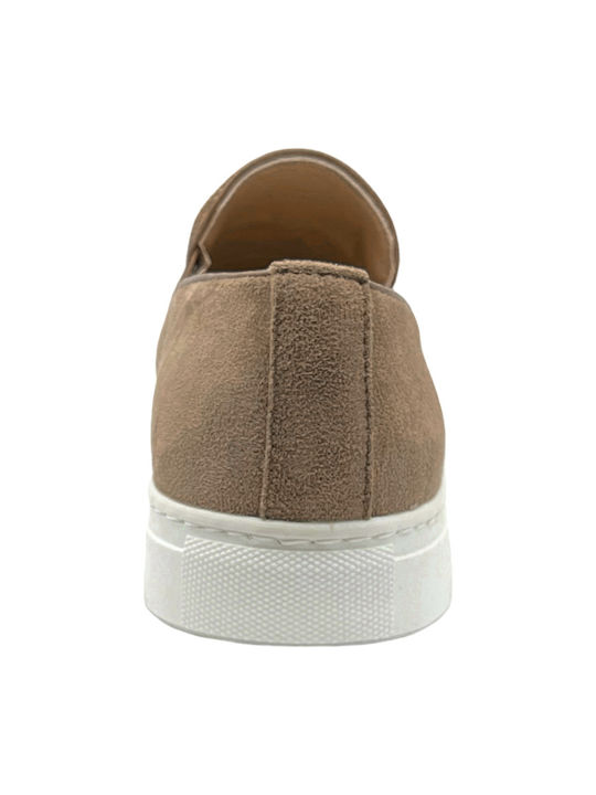 Suede Ανδρικά Loafers σε Καφέ Χρώμα