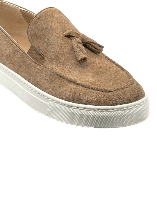 Suede Ανδρικά Loafers σε Καφέ Χρώμα