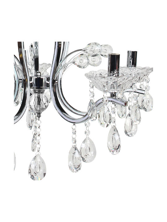 Keskor Chandelier with Crystals 5xE14 Silver 60cm 8017-05