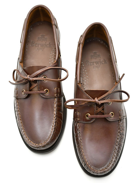Men's Leather Boat Shoes Brown