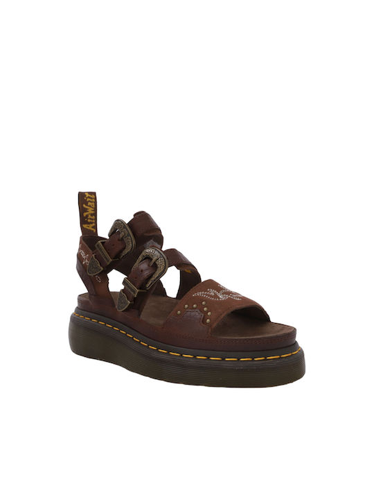 Dr. Martens Gryphon Quad Damen Flache Sandalen in Braun Farbe