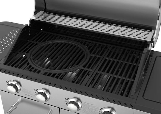 Kaiser Gasgrill Gusseisen Rost 70cmx42cmcm mit 4 cm 12kW und Seitenbrenner