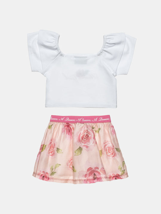 Alouette Kids Set with Skirt Summer 2pcs White