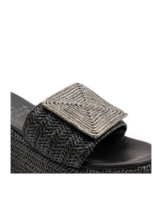 Sandale Casual Damă Flatforme Din Piele Negru
