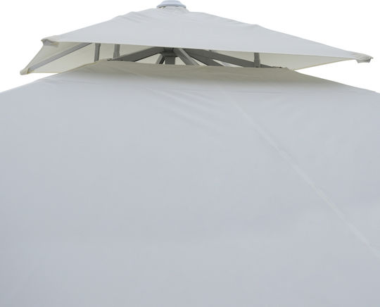 Professioneller Quadratischer Aluminium Garten- und Terrassen-Sonnenschirm Weiß 3,5x3,5m