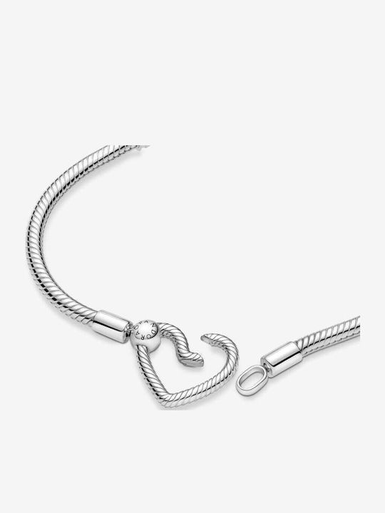 Pandora Damenträgerarmband mit Herz-Design aus Silber 20cm