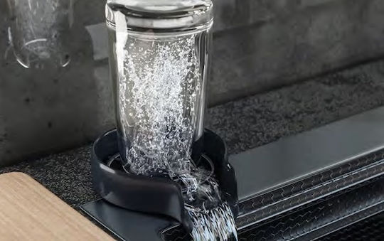 Sanitec Drop-In Chiuvetă Stânga Inox cu robinet L80xW45cm Negru