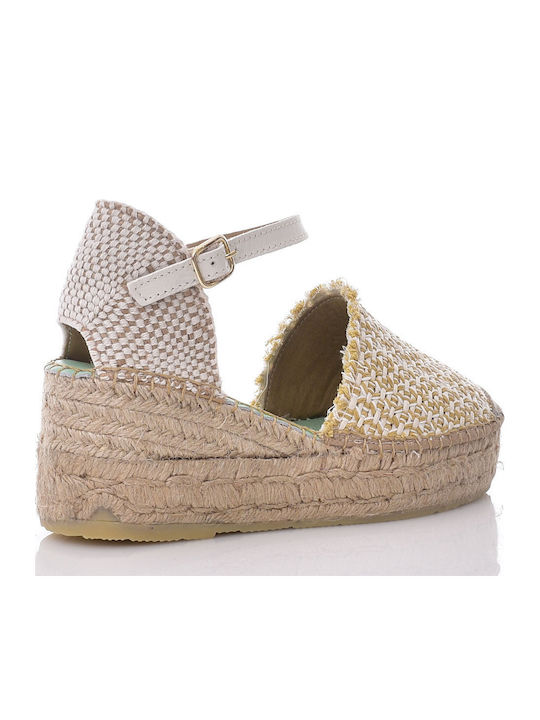 Damenplattformen im Espadrilles-Stil Beige