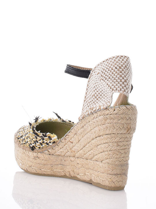Damenplattformen im Espadrilles-Stil Schwarz