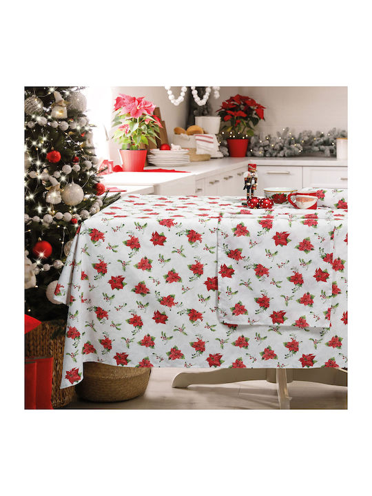 Das Home Christmas Tablecloth Fabric Red L140xW240cm 1pcs