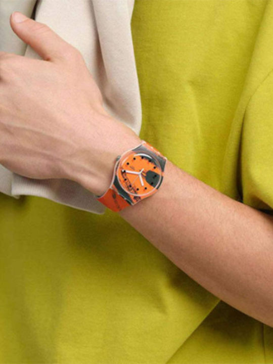 Swatch Swatch Women's Watch with Orange Rubber Strap
