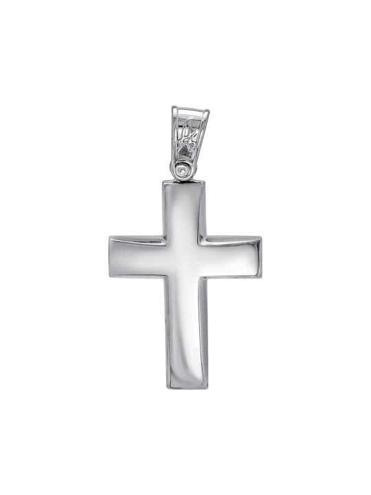 Kiriakos Gofas Men's White Gold Cross 9K with Chain