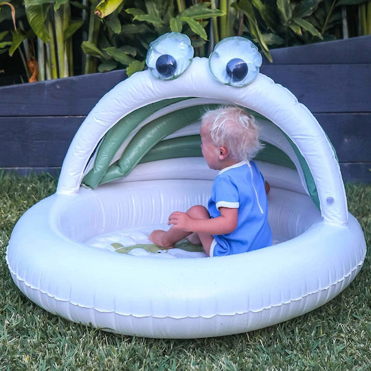 Sunnylife Cookie the Croc Kinder Runde Schwimmbecken PVC 100lt Aufblasbar 115x80cm Weiße