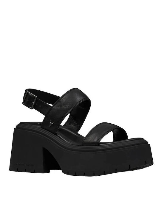 Windsor Smith Mules cu Toc în Negru Culoare