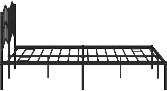 King Size Metallbett Schwarz mit Lattenrost für Matratze 183x213cm